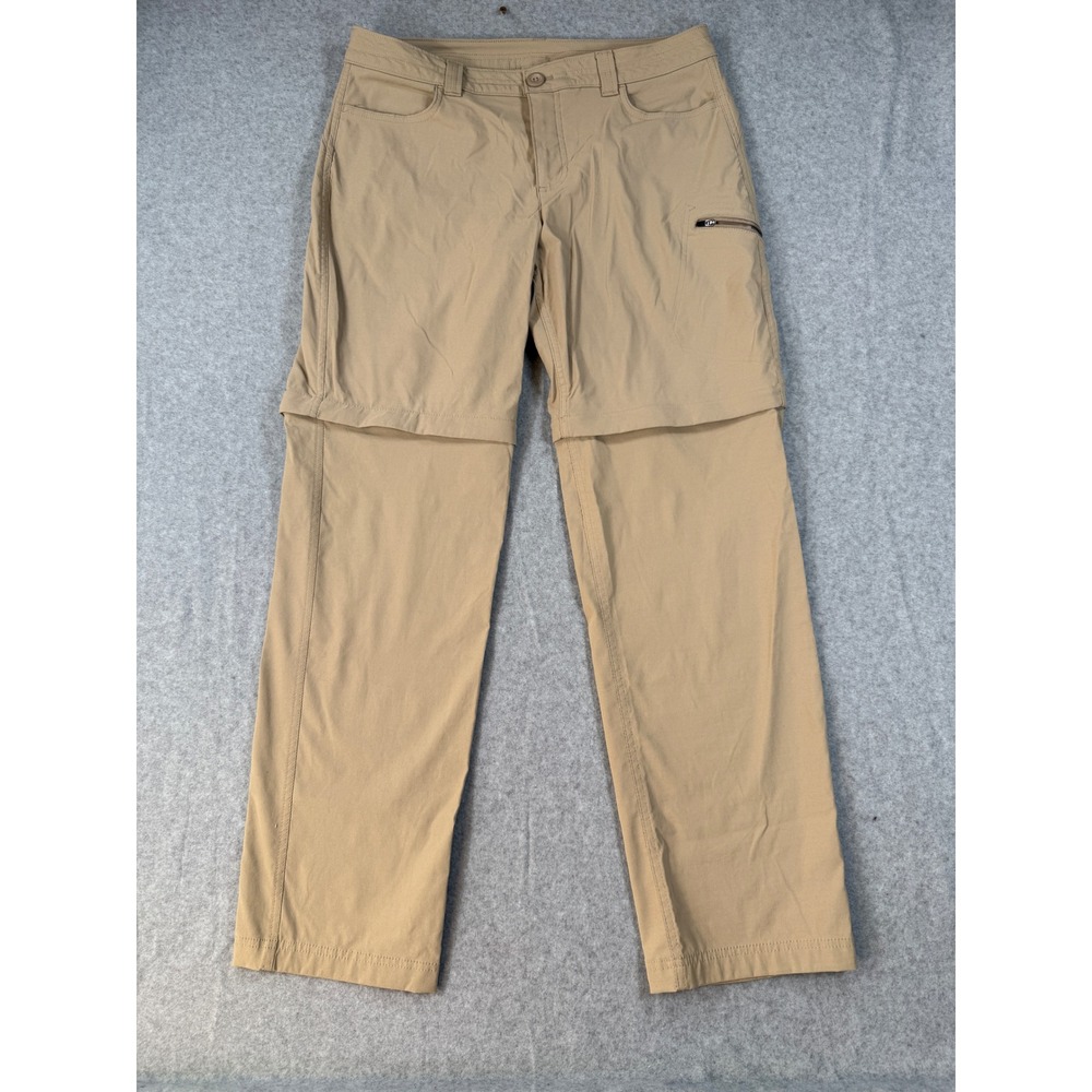 Eddie Bauer 12 Convertible Pants Hiking Outdoor Nylon Khaki Zip Off